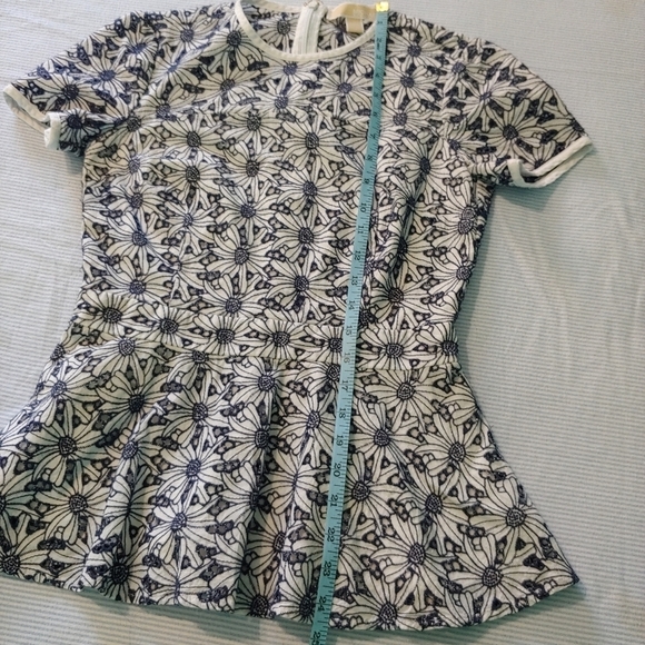 Michael Kors Daisy Peplum Blouse Blue, Sz 2 - Picture 8 of 8